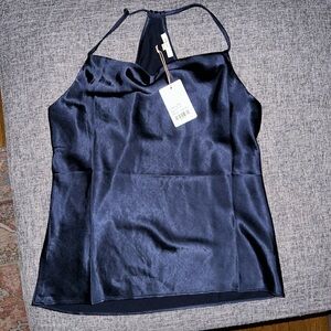*NEW* satin navy blue tank top